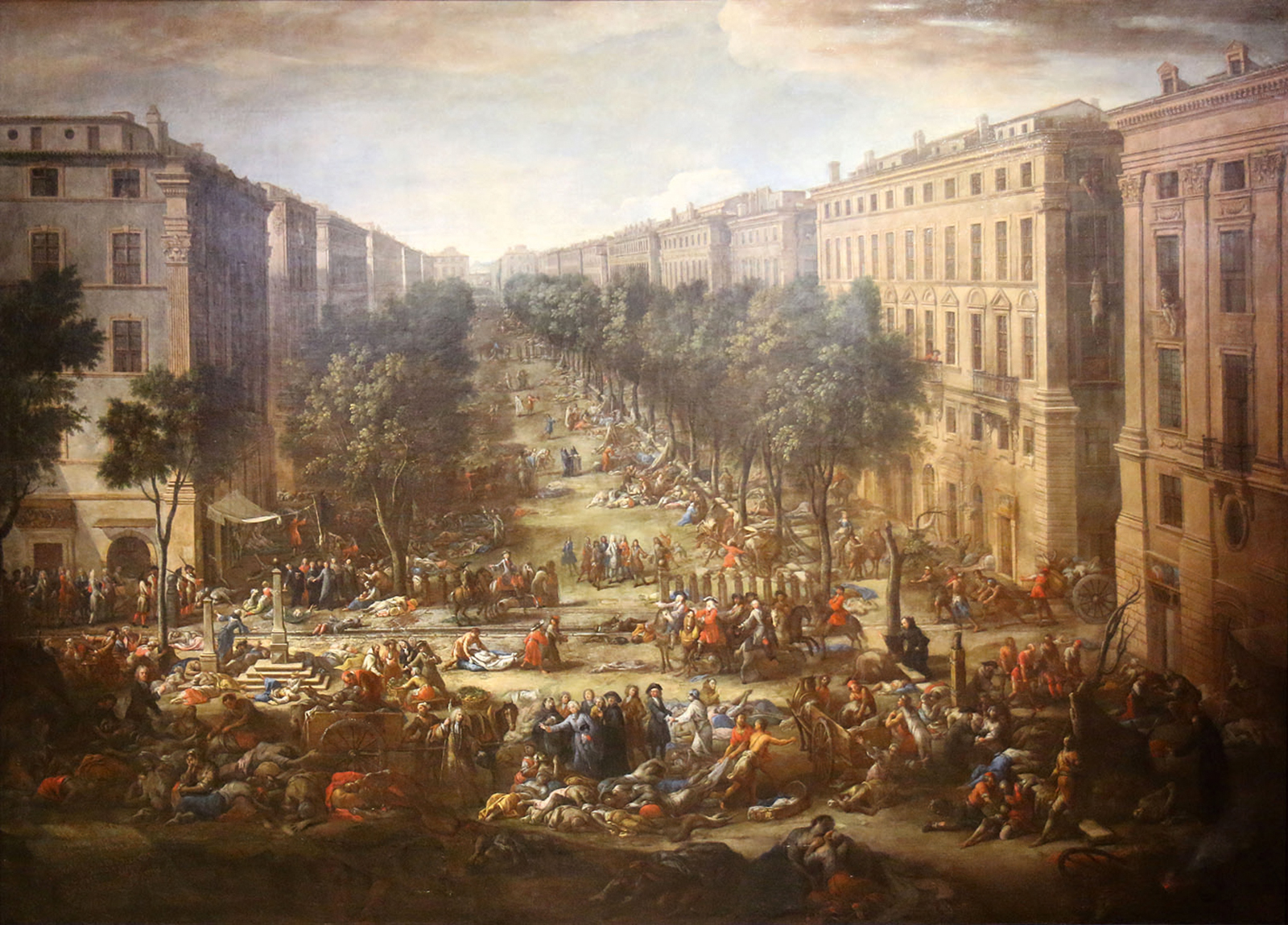 Vue du Cours pendant la peste de 1720, par Michel Serre (Domaine public, via Wikimedia Commons)