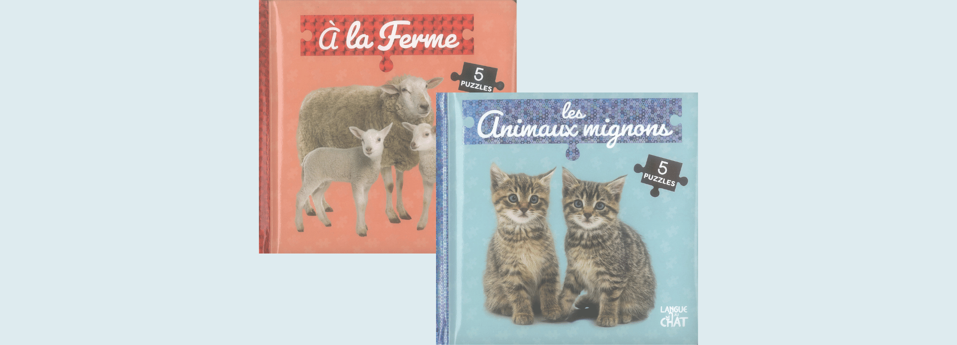 Bébé touche-à-tout – Mes livres puzzles  À la ferme et Les animaux mignons